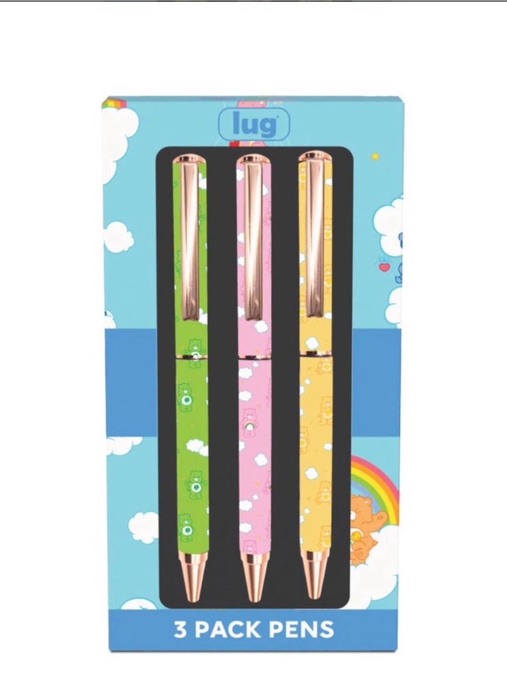 lug 3-Pack Ballpoint Pens CareBears Assorted. New In Box